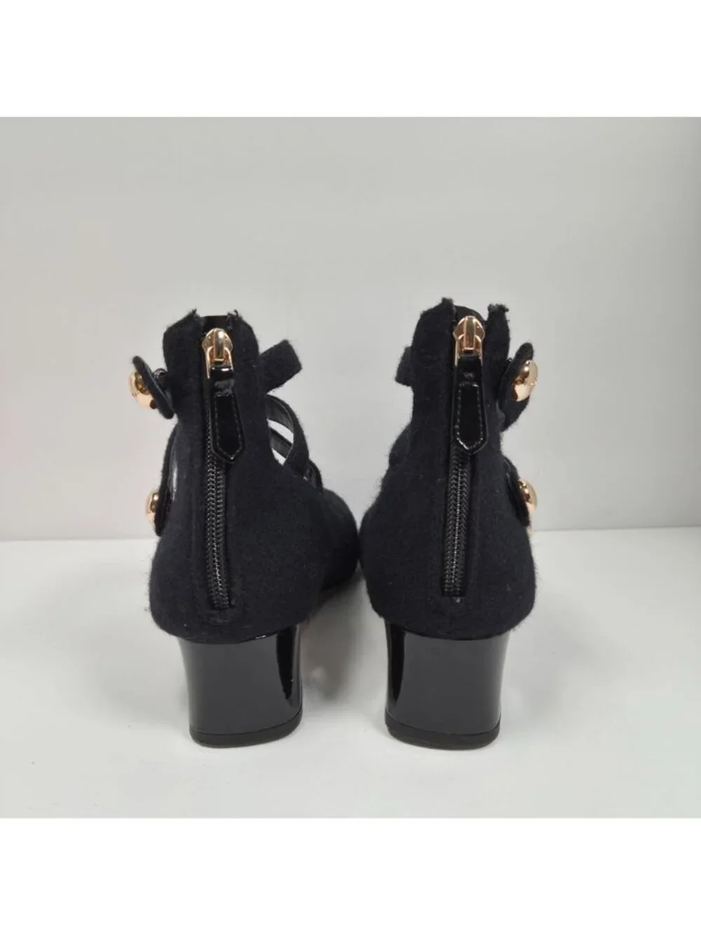 Tory Burch Marisa Women's Black Suede Studded Strappy Heels US Size 10M